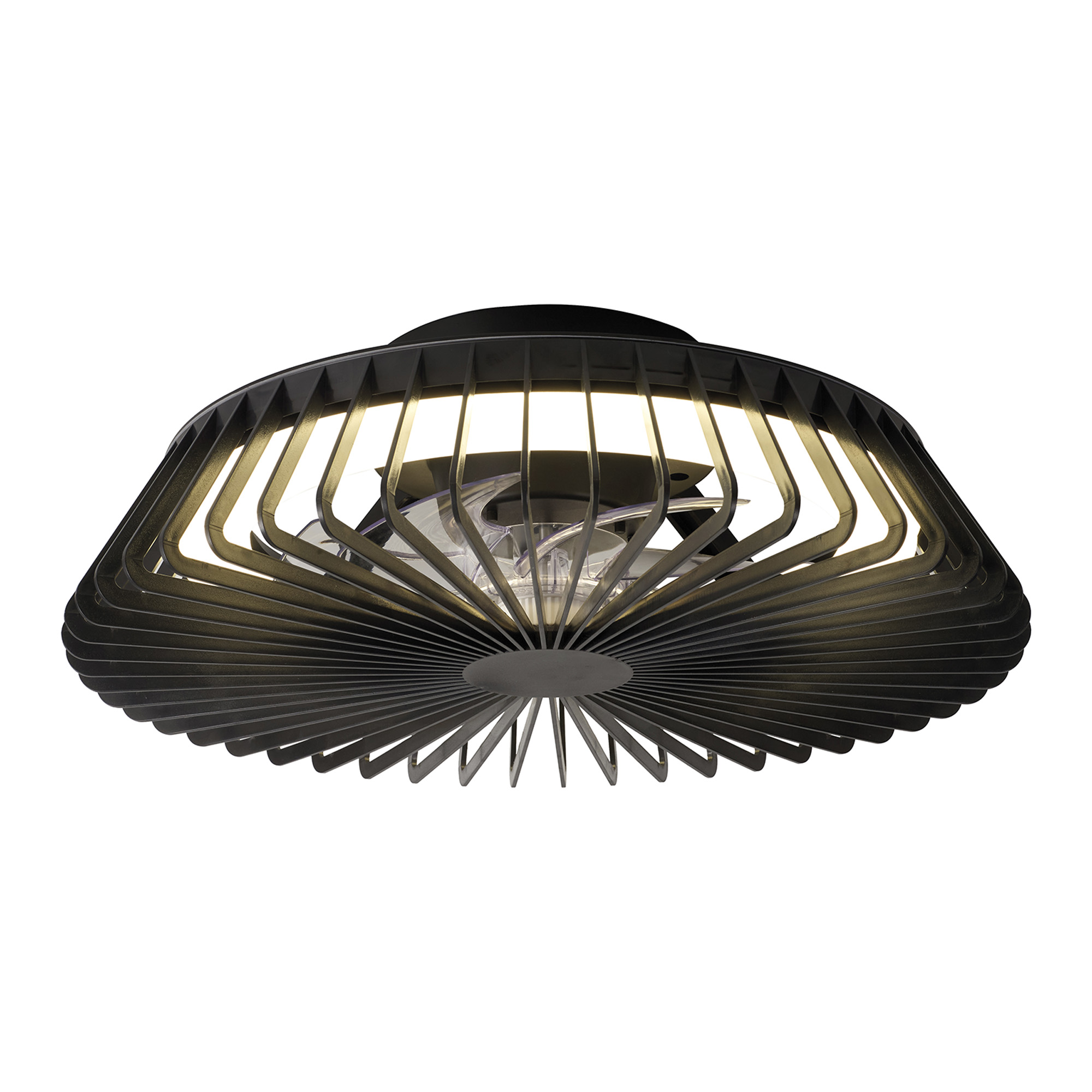 M8197  Himalaya Mini Ceiling Light & Fan Dimmable 70W LED Black